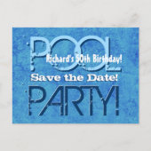 50e verjaardag Pool Party Save the Date V050 Aankondigingskaart (Voorkant)