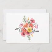 50e verjaardag Poppy Spring Floral Foto Kaart (Achterkant)