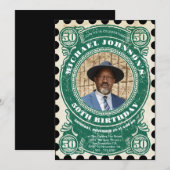 50e Verjaardag  Postzegel Unieke foto Kaart (Voorkant / Achterkant)