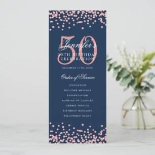 50e verjaardag programma Dank U Roos Gold Navy Blu