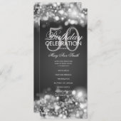 50e verjaardag Programma Glam Licht Silver met Men Programmakaart (Voorkant / Achterkant)