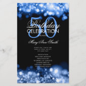 50e verjaardag Programma Glam Lights Navy Blue Men Flyer (Voorkant)