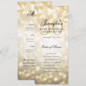 50e verjaardag programma Gold Bokeh Menu + Dank u (Voorkant / Achterkant)