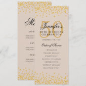 50e verjaardag programma Gold Confetti Menu Champa (Voorkant / Achterkant)