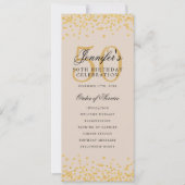 50e verjaardag programma Gold Confetti Menu Champa (Voorkant)