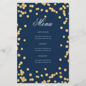 50e verjaardag Programma Gold Glitter Menu Navy (Achterkant)