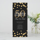 50e verjaardag Programma Gold Glitter met Menu (Staand voorkant)