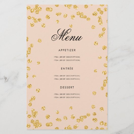 50e verjaardag Programma Gold Glitter met menu Blu (Achterkant)