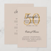 50e verjaardag programma Gold w / Menu Champagne (Voorkant / Achterkant)