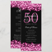 50e verjaardag programma Hot Pink Menu + Dank U (Voorkant / Achterkant)