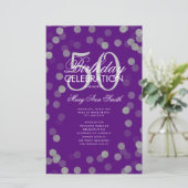 50e verjaardag Programma Silver Confetti Menu Paar (Staand voorkant)