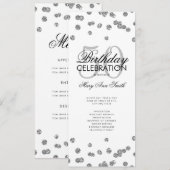 50e verjaardag Programma Silver Glitter met Menu (Voorkant / Achterkant)