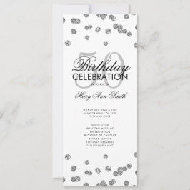 50e verjaardag Programma Silver Glitter met Menu