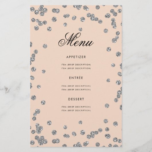 50e verjaardag Programma Silver Glitter met Menu B (Achterkant)