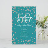 50e verjaardag Programma Silver Glitter met Menu B (Staand voorkant)