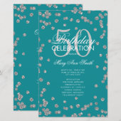 50e verjaardag Programma Silver Glitter met Menu B (Voorkant / Achterkant)