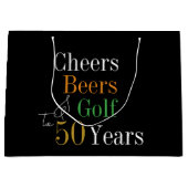 50e verjaardag Proost en Beers Golf Party Favor Groot Cadeauzakje (Voorkant)