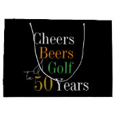 50e verjaardag Proost en Beers Golf Party Favor Groot Cadeauzakje (Achterkant)