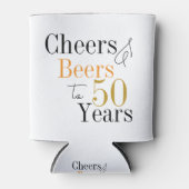 50e verjaardag Proost en Beers Party Blikjeskoeler (Voorkant)