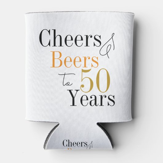 50e verjaardag Proost en Beers Party Blikjeskoeler (Voorkant)