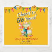 50e verjaardag Proost op 50 jaar Fiesta Thema Bier Etiket (Enkel label)
