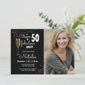 50e verjaardag Proost op vijftig fantastische jare Kaart (Staand voorkant)