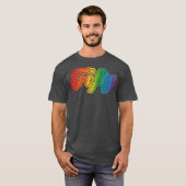 50e verjaardag Rainbow  80s Style Gay Gift T-shirt (Voorkant volledig)