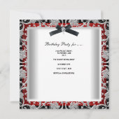 50e verjaardag Red Black White Jewel Bow Kaart (Achterkant)