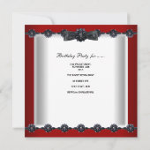 50e verjaardag Red Black White Jewels Bow Kaart (Achterkant)