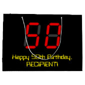 50e verjaardag: Red Digital Clock Style "50" + naa Groot Cadeauzakje (Achterkant)