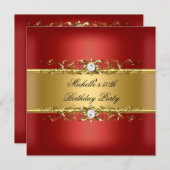 50e verjaardag Red Gold Diamond Jewel 50 Kaart (Voorkant / Achterkant)