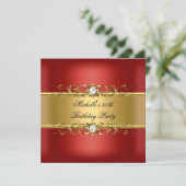 50e verjaardag Red Gold Diamond Jewel 50 Kaart (Staand voorkant)