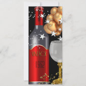  50e verjaardag Red Wine Black Gold Silver Kaart (Voorkant)