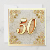 50e verjaardag Regal gouden marmer groet of Kaart (Voorkant)