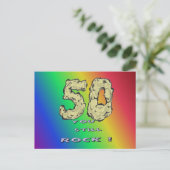 50e verjaardag Regenboog Ansichtkaart Briefkaart (Staand voorkant)