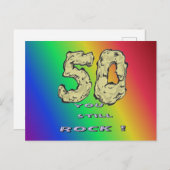 50e verjaardag Regenboog Ansichtkaart Briefkaart (Voorkant / Achterkant)