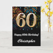 50e verjaardag regenboogvuurwerk zwart en goud kaart (Gele Bloem)