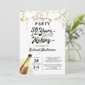 50e verjaardag Retro 50 jaar in het maken van zwar Kaart (Staand voorkant)