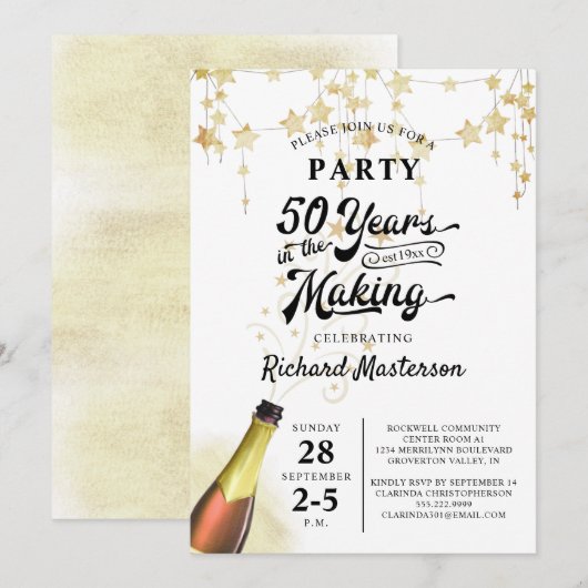 50e verjaardag Retro 50 jaar in het maken van zwar Kaart (Voorkant / Achterkant)