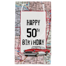 50e verjaardag Retro Buick On Map