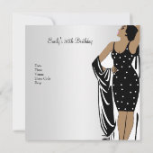 50e verjaardag Retro Diva Art deco Red White Kaart (Achterkant)