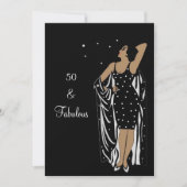 50e verjaardag Retro Diva deco Black White Kaart (Voorkant)