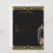 50e verjaardag Retro Diva deco Black White Kaart (Achterkant)