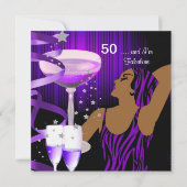 50e verjaardag Retro Diva Fabulous Paars Kaart (Voorkant)