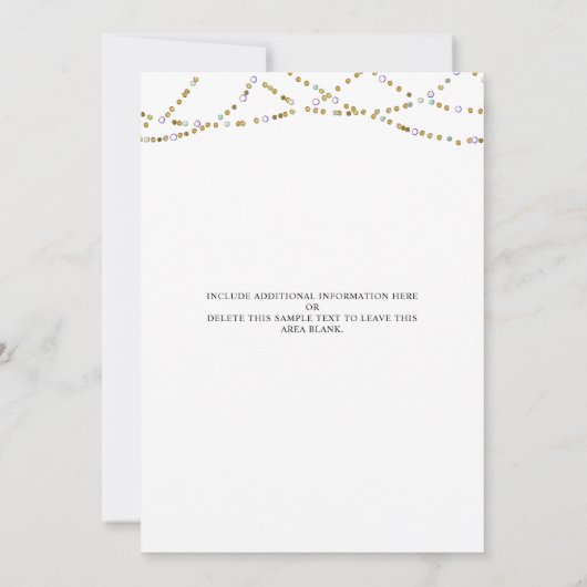 50e verjaardag Retro Gold Black String Lights Kaart (Achterkant)