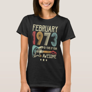 50e verjaardag Retro Guitar februari 1973 50 jaar T-shirt