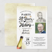 50e verjaardag Retro jaren in de maak Foto Kaart (Voorkant / Achterkant)