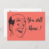 50e Verjaardag Retro Kaal Man Glanzend Hoofd Koraa Briefkaart (Voorkant / Achterkant)