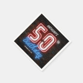 50e verjaardag Retro Neon Sign Fun Aangepast Servet (Hoek)
