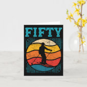 50e verjaardag Retro Ski 50 jaar oude Mannen Wom Kaart (Gele Bloem)